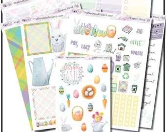 Easter Spring Plaid Kit - Works in Erin Condren planners, Inkwell, Emily Ley, Day Designer