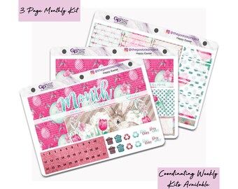 Choose your month - Monthly Happy Easter Kit -  for Erin Condren, Happy Planner, SMC, LPA and 1407