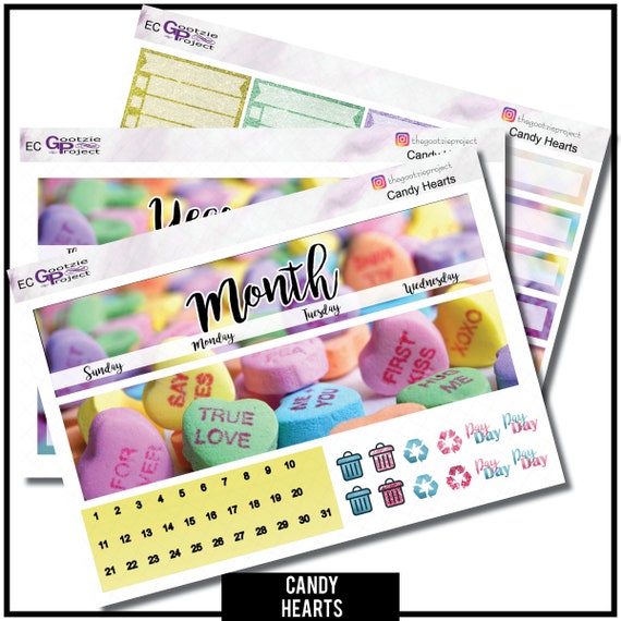 Choose Your Month Monthly Candy Heart Kit for Erin Etsy