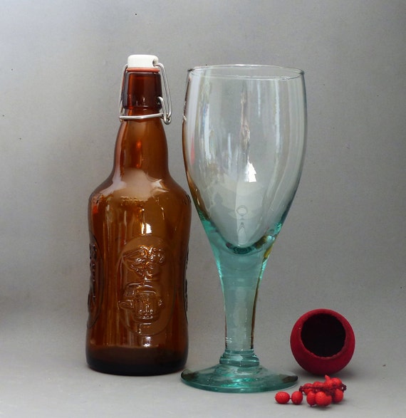 Vintage Large Beer Glass Large Wine Glass Vintage French Etsy