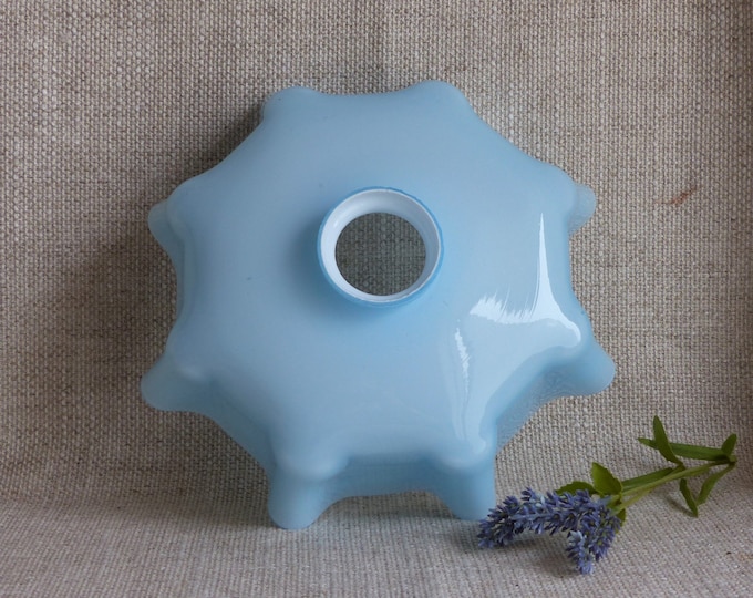 Vintage French Glass Pale Blue Milk Glass Lamp Shade. Glass Etsy