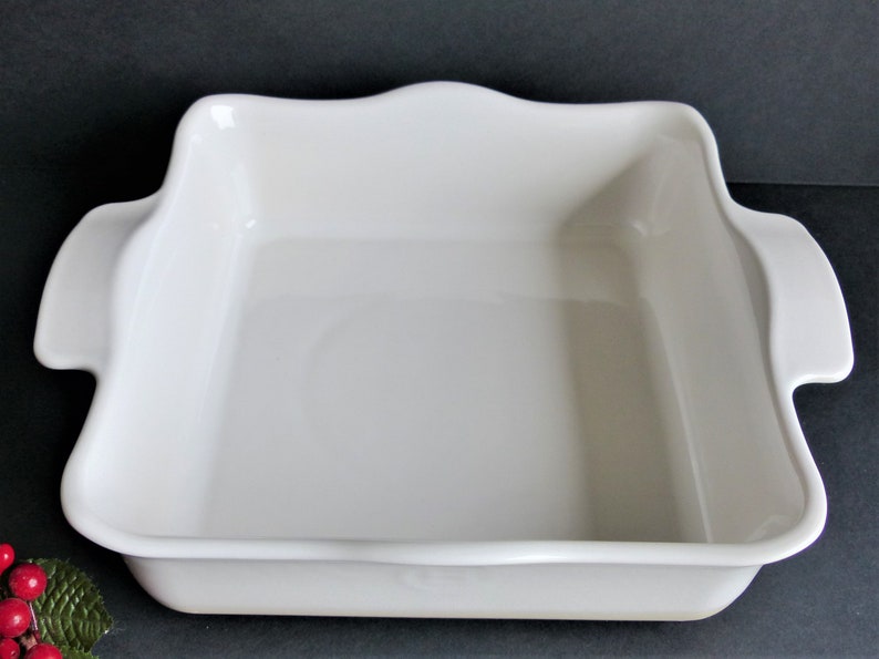 French Vintage White Ceramic Pie Dish Square Pie Dish White Etsy