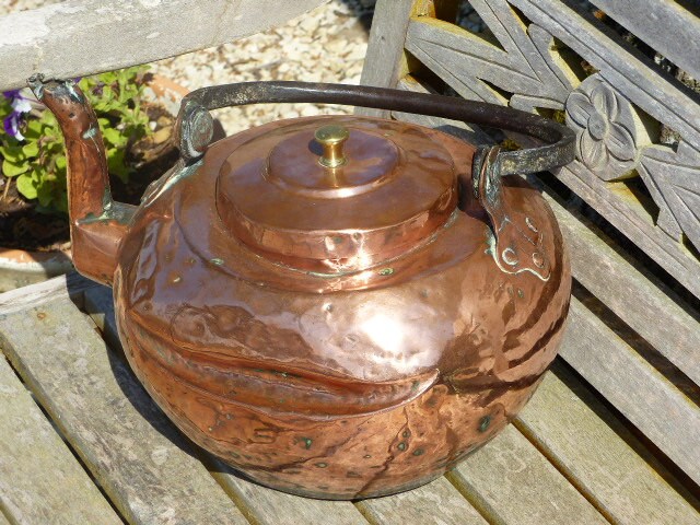 Bouilloire en Cuivre Vintage. Chaudron de Affichage Copper Fireside. Bouilloire/Chaudron Fabriqué à 