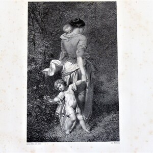 French Vintage Lithograph Print by the famous French Artist Joseph Felon, Lithograph Prints, Collectible Art  Work, French Home Decor,