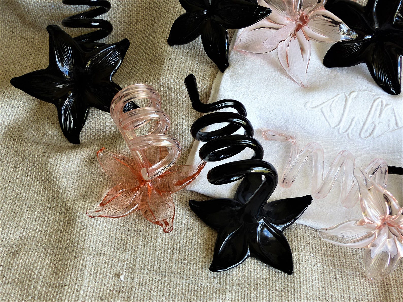 Glass Napkin Rings Set of 10 French Vintage Hand Blown Glass Etsy