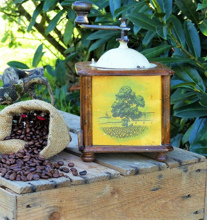Antique Coffee Mill Wooden Coffee Grinder Japy Freres Coffee Etsy