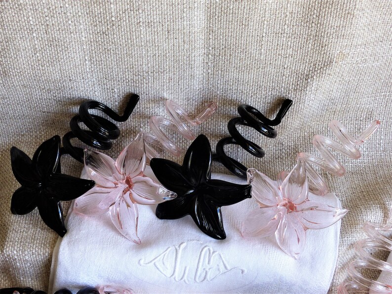 Glass Napkin Rings Set of 10 French Vintage Hand Blown Glass Etsy