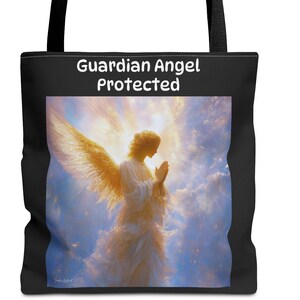 Guardian Angel Art Tote Bag: Christian Gift Carryall image 1