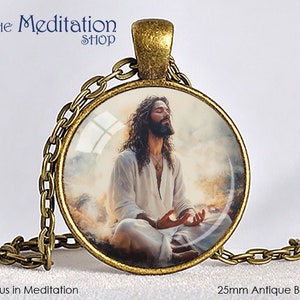 JESUS IN MEDITATION Pendant Jesus Pendant Jewelry Jesus Christ Necklace Yoga Pendant Christian Gift Yoga Gift Yoga of Jesus Gift