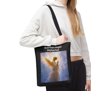 Guardian Angel Art Tote Bag: Christian Gift Carryall image 2