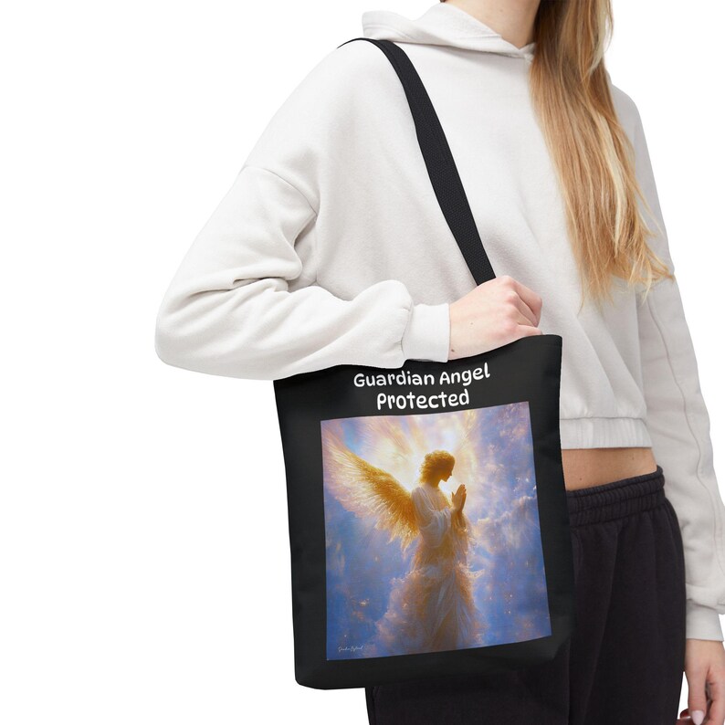 Guardian Angel Art Tote Bag: Christian Gift Carryall image 2