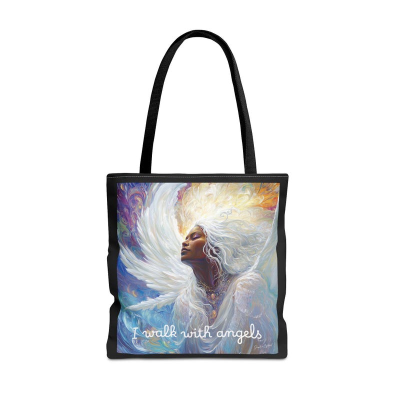 Black Angel Art Tote Bag: Christian Carryall Gift bild 7