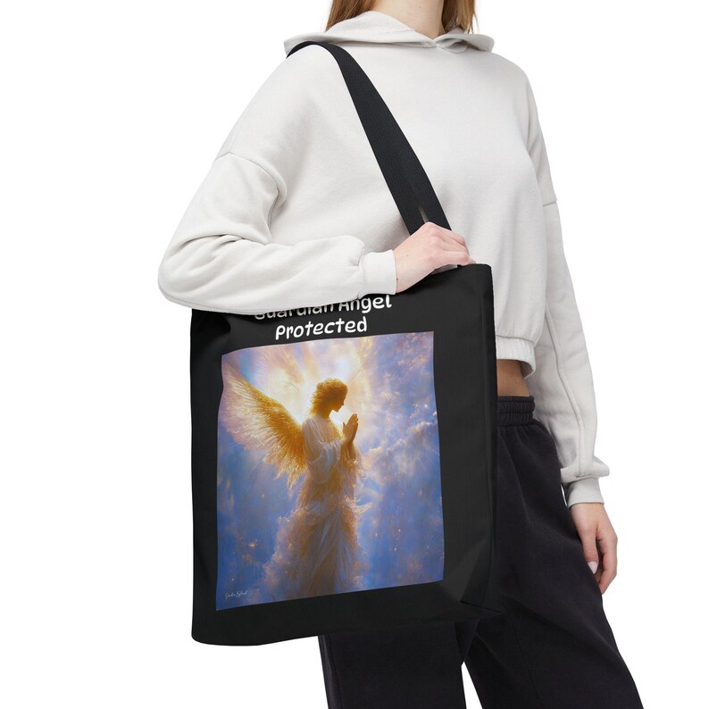Guardian Angel Art Tote Bag: Christian Gift Carryall image 7