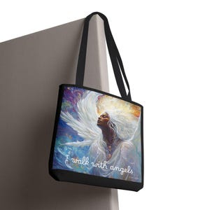 Black Angel Art Tote Bag: Christian Carryall Gift bild 10
