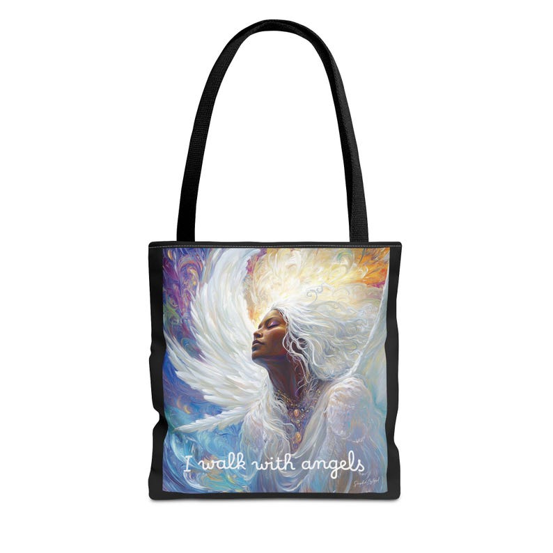 Black Angel Art Tote Bag: Christian Carryall Gift bild 1