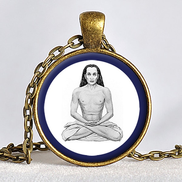 BABAJI PENDANT Yogananda Jewelry SRF Gurus Necklace Ananda Babaji Necklace Kriya Yoga Pendant Self Realization Yoga Meditation 25mm