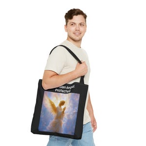 Guardian Angel Art Tote Bag: Christian Gift Carryall image 8