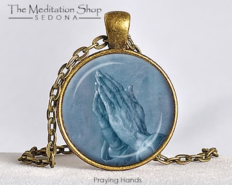 PRAYING HANDS PRAYER Pendant Christian Jewelry Pray Necklace Meditation Jewelry Self Realization Pendant Pray Spiritual Enlightenment Durer