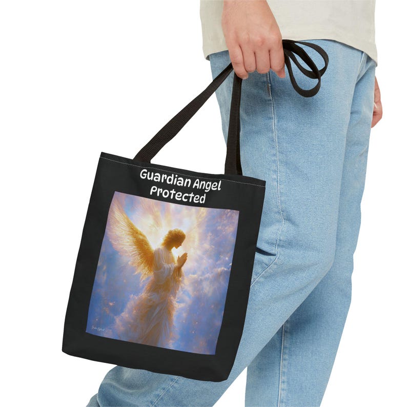 Guardian Angel Art Tote Bag: Christian Gift Carryall image 4
