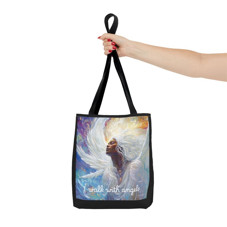 Black Angel Art Tote Bag: Christian Carryall Gift bild 3