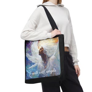 Black Angel Art Tote Bag: Christian Carryall Gift bild 8
