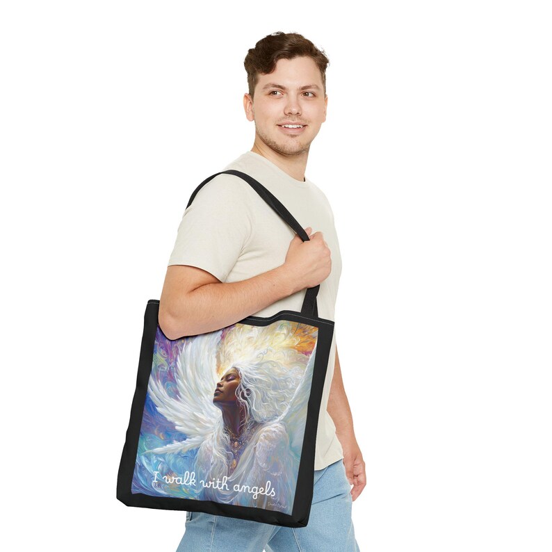 Black Angel Art Tote Bag: Christian Carryall Gift bild 9