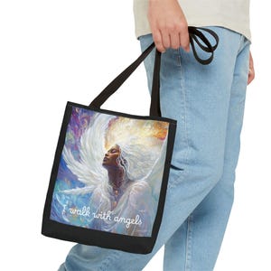 Black Angel Art Tote Bag: Christian Carryall Gift bild 2