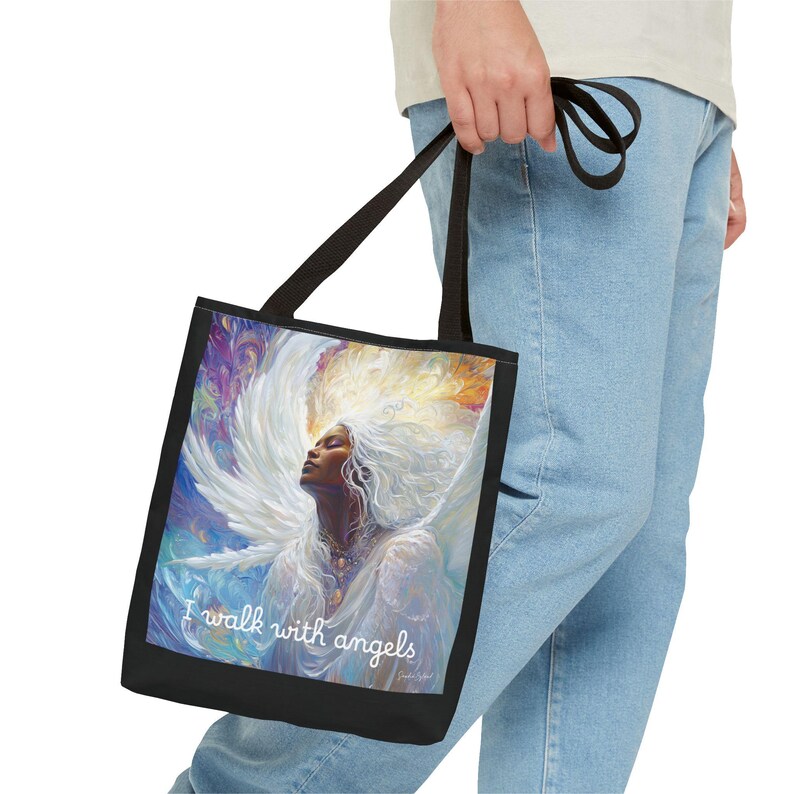 Black Angel Art Tote Bag: Christian Carryall Gift bild 2