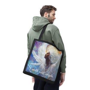 Black Angel Art Tote Bag: Christian Carryall Gift bild 5