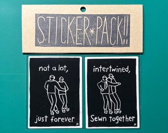 Stickers - Adrianne Lenker Lyric – "not a lot, just forever" Linocut Art (2 Pack)