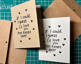 Card - Adrianne Lenker Lyric Linocut Print, Love Quote Greeting Card