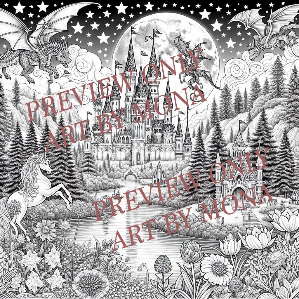 Fantasy Scenes Adult Coloring Book 2 - Etsy
