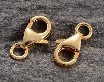 18 Carat Gold Plated Sterling Silver Lobster Clasp 8 mm
