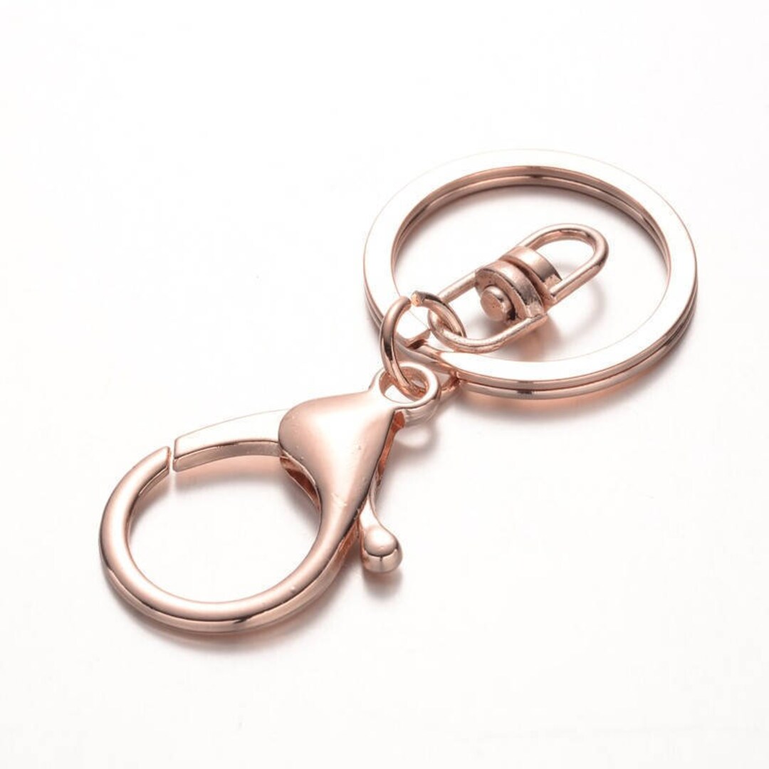 5 Pcs Rose Gold Key Clasps Swivel Ring Key Clasp Key Ring Etsy