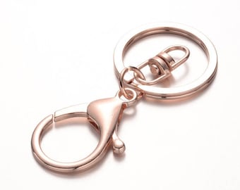 10 Pcs Rose Gold Key Clasps Swivel Ring | Key Clasp | Key Ring | Swivel Clasp | Lobster Clasp | Key Chain  0321