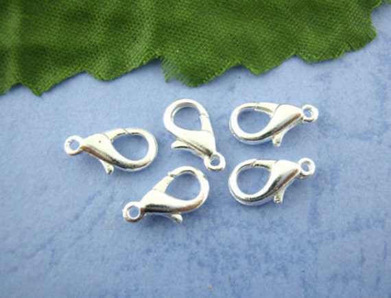 10pc, 20pc, 50pc, 14mm silver lobster clasp, lobster claw clasp, jewelry  clasps for necklace, bracelets, closures, jewelry clasp silver