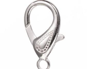 20 Pcs Large Lobster Clasps Silver Tone 30 x 16 mm | Lobster Clasps | Big Lobster Clasps | Large Key Clasps | Lobster Claw | 0332