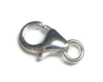 2 Pcs Sterling Silver 925 Lobster Clasp 10 x 6 mm With 925 Jump Ring | 0257