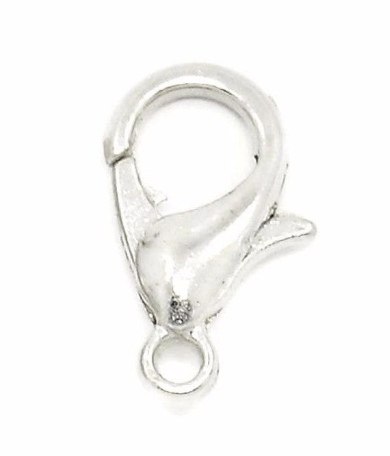 Metal Alloy Round Lobster Clasps Silver Tone 8 x 14mm 25 Pcs Findings Crafts