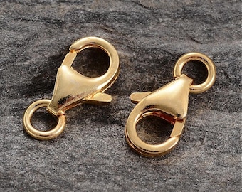 18 Carat Gold Plated Sterling Silver Lobster Clasp 8 mm