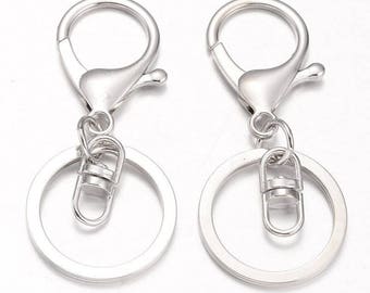 10 pc-Silber / Platin Schlüssel Spangen Drehring | Schlüsselanhänger Verschluss | Schlüsselanhänger | Drehgelenk Verschluss | Karabinerverschluss | Schlüsselanhänger | 0320