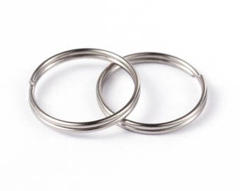 10 Pcs 15 mm Stainless Steel Split Rings | 304 Grade Stainless Steel Split Jump Rings | 15 mm Key Rings | Keyring | Split Key Ring | 0325
