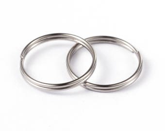 10 Stück 15 mm Edelstahl-Spaltringe | Spaltringe aus Edelstahl 304 | 15 mm Schlüsselringe | Schlüsselring | Spalt-Schlüsselring | 0325