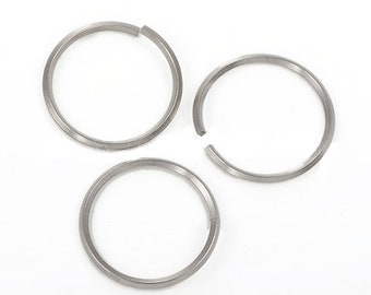 Edelstahl-Binderinge 26 mm x 2,0 mm, große quadratische Draht-Binderinge, offener Draht, 1 Zoll Durchmesser – 50er-Packung