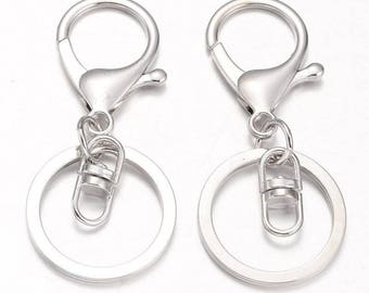 250 x Silver / Platinum Key Clasps Swivel Ring | Key Clasp | Key Ring | Swivel Clasp | Lobster Clasp | Key Chain | 0320