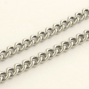 Necklace Chain 6 mm Stainless Steel Curb Chain 304 Grade Multiple Sizes Comes with Clasps Chain for Necklaces 280-SS image 1