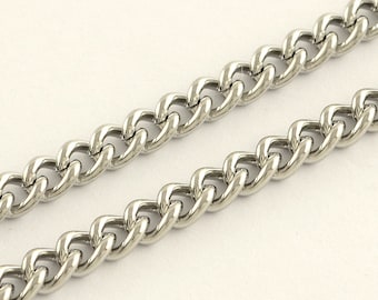 Necklace Chain 6 mm Stainless Steel Curb Chain 304 Grade Multiple Sizes Comes with Clasps | Chain for Necklaces | 280-SS