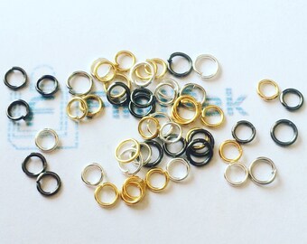 Bulk 50 Mixed Jump Rings 4mm 5 Colours | Mixed Rings | Jump Rings | Split Rings | Silver Jump Rings | Gold Jump Rings | Mixed Colours |