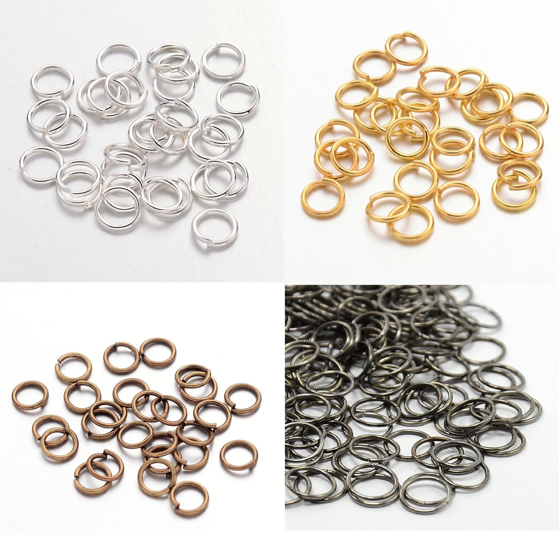 Jump Rings Silver, Gold, Antique Bronze, Gunmetal 4mm, 5mm, 6mm, 8mm,…