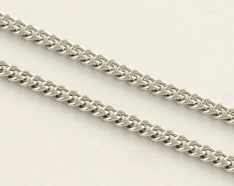 Necklace Chain 2 mm Stainless Steel Curb Chain 304 Grade Multiple Sizes Comes with Clasps | Chain for Necklaces | 0126